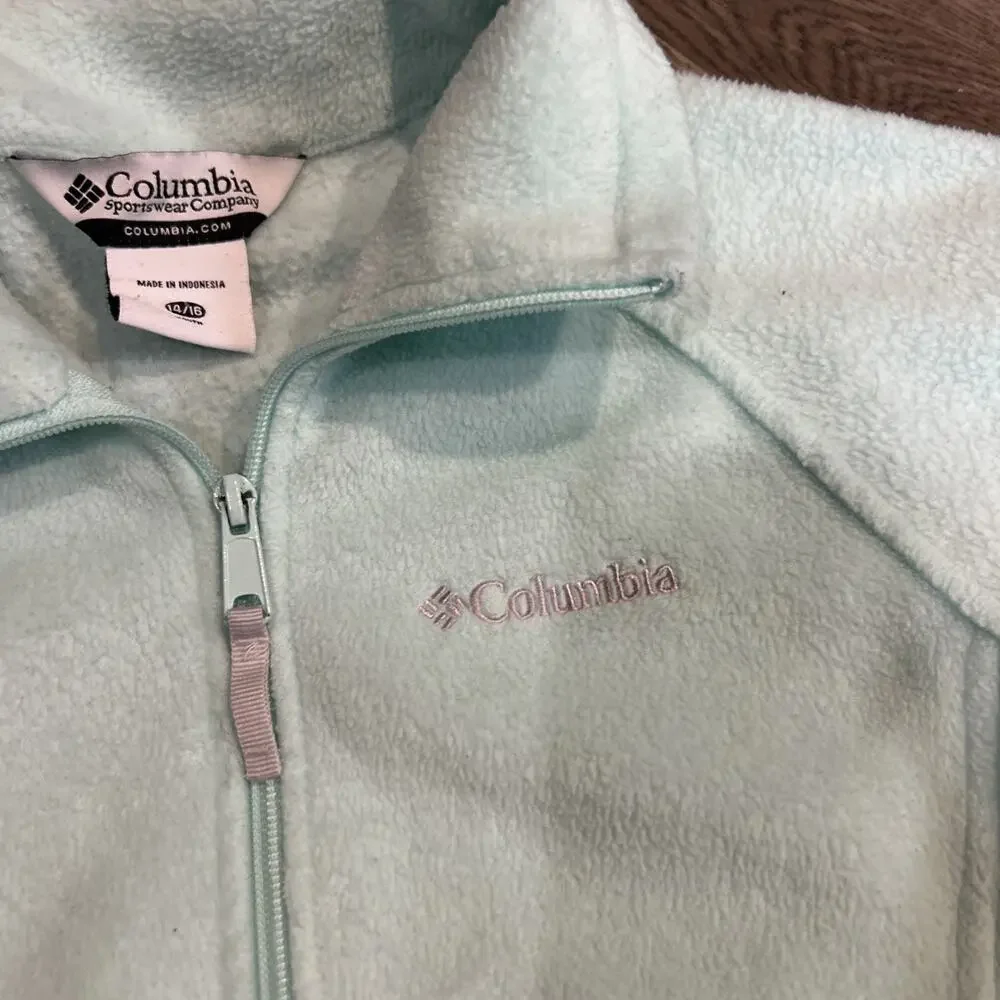Columbia Fleece Light Blue Youth 14/16 Zip Up
